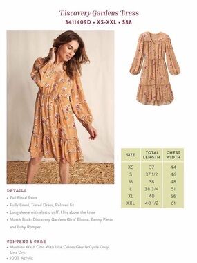 Matilda Jane Discovery Gardens Dress - Mustard Floral Tiered Dress